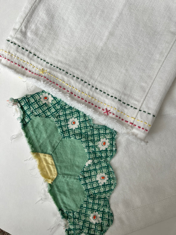 White Jeans with Quilt Blocks