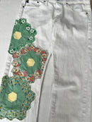 White Jeans with Quilt Blocks-5