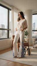 White Denim with purple swirl floral-3