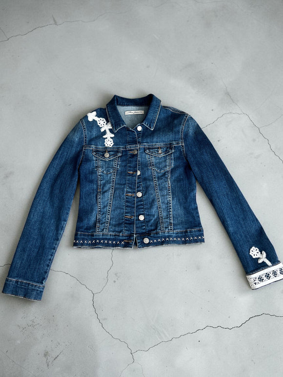 Denim and White Lace