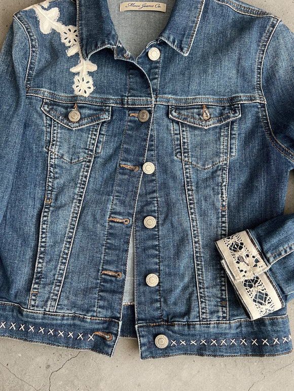 Denim and White Lace