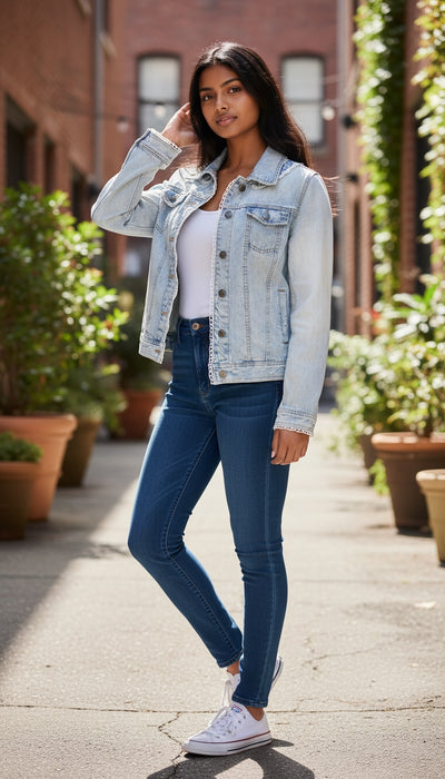 Light Denim Plus Linen & Crochet - 0