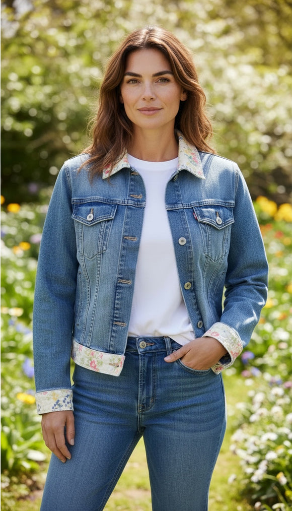 Classic Levi Jacket with Quilted Trim