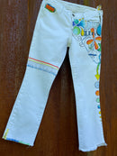 White Denim Embellished Pants-1