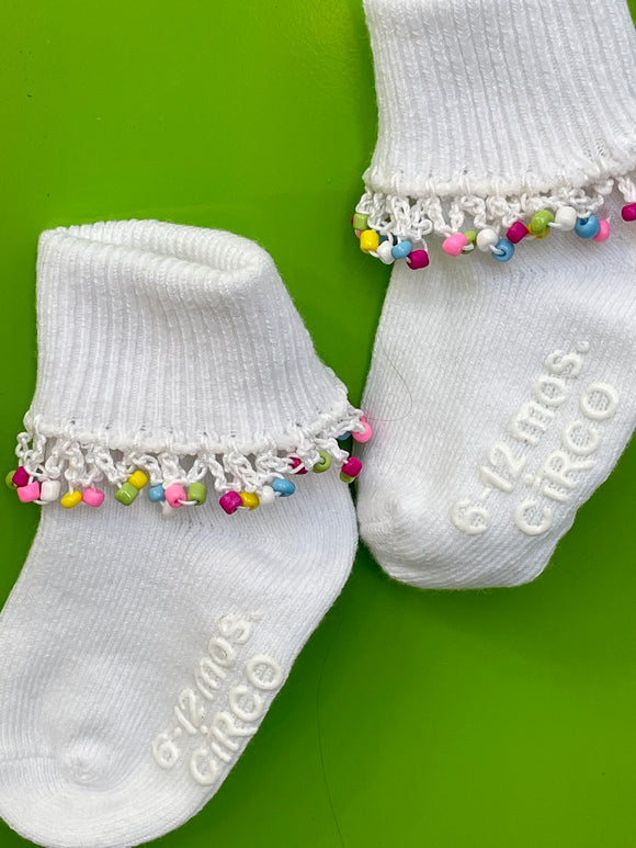 Beaded Baby Socks